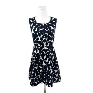 Ann Taylor LOFT Petites Sleeveless Fit & Flare Dress Black White Floral 2P